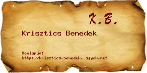 Krisztics Benedek névjegykártya