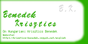 benedek krisztics business card